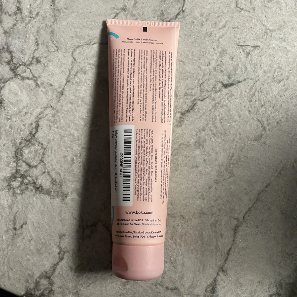 Boka Kids Fluoride Free Toothpaste Hydroxyapatite‎ Watermelon Mint 4 oz EXP 7/27